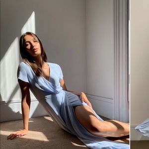 Babaton Aritzia blue dress NWT